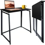 Skládací stůl NORDIC v industriálním stylu s dřevěnou deskou a kovovým tělem černý