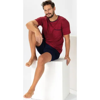 Pánské pyžamo JAKS Pánské pyžamo bordó Giuseppe Velikost: L
