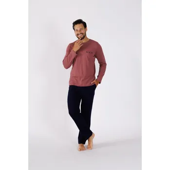 Pánské pyžamo JAKS Pánské pyžamo světle bordové Zibi Velikost: XL