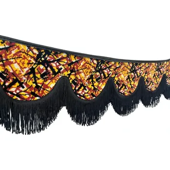 Ochranný autopotah Bordura do kamionu univerzální – žlutá dánská plyš, černé střapce