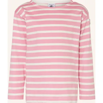 Petit Bateau Dívčí Tričko S Dlouhým Rukávem, růžová / bílá, 95