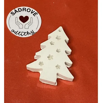 Vánoční dekorace HandMade by JaJa Sádrový odlitek - Vánoční stromeček k zavěšení