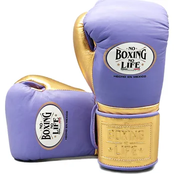 Boxerské rukavice Boxerské rukavice No Boxing No Life Velcro - fialové / zlaté