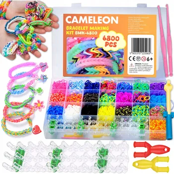 kreativní sada GUMIČKY PRO VÝROBU NÁRAMKŮ KREATIVNÍ SADA NA DÁREK XXL 6800 KUSŮ