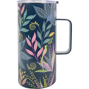 Termohrnek Sara Miller London Savannah termohrnek s uchem Botanic Paradise 600ml luxusní designový modrý květinový