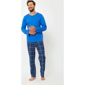 Pánské pyžamo JAKS Pánské pyžamo s dlouhým rukávem modré Orest Velikost: M