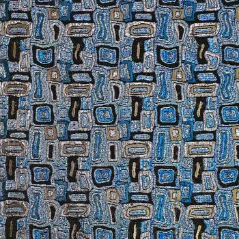 Brokát modro-černý vzor, š.110