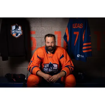 cyklistický dres DRES PROFI CCM (HRÁČSKÝ - VYŠÍVANÝ) S VLASTNÍM JMÉNEM A ČÍSLEM THE BRAVES - TBDH001 Typ dresu: Orange, Velikost: L