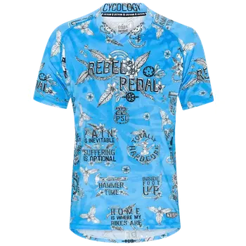 cyklistický dres Dres MTB CYCOLOGY Rebel Pedal, pánský, krátký rukáv (Motiv Rebel Pedal, velikost L)