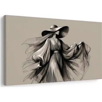 Obraz Dovido Obraz žena v šatech a klobouku