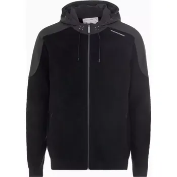 Pánská softshellová bunda PORSCHE DESIGN Wool Mix Jacket Bunda sportovní s kapucí z merina černá (Vodoodpudivá bunda s kapucí, vyrobená z jemné merino vlny.)