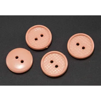 Knoflík Dírkový knoflík - se vzorem čtverečku - starorůžový - průměr 1,45 cm