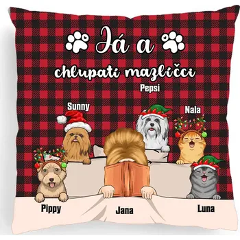 Polštář Polštář - Já a chlupatí mazlíčci 3 - až 6 mazlíčci 40cm x 40cm