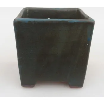 Květináč Keramická bonsai miska 8,5 x 8,5 x 8,5 cm modrá
