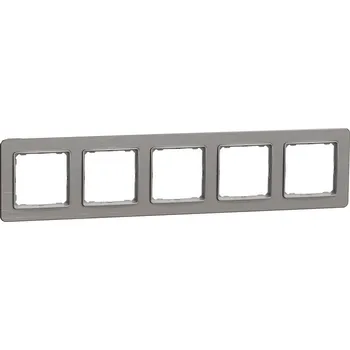 vypínač a zásuvka Sedna D/E Rámeček pětinásobný, Leštěný Hliník SCHNEIDER SDD370805