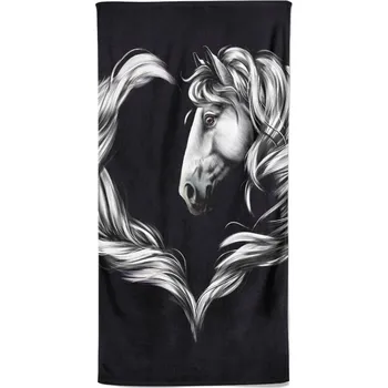 Osuška 140 x 70 cm - Horse heart white