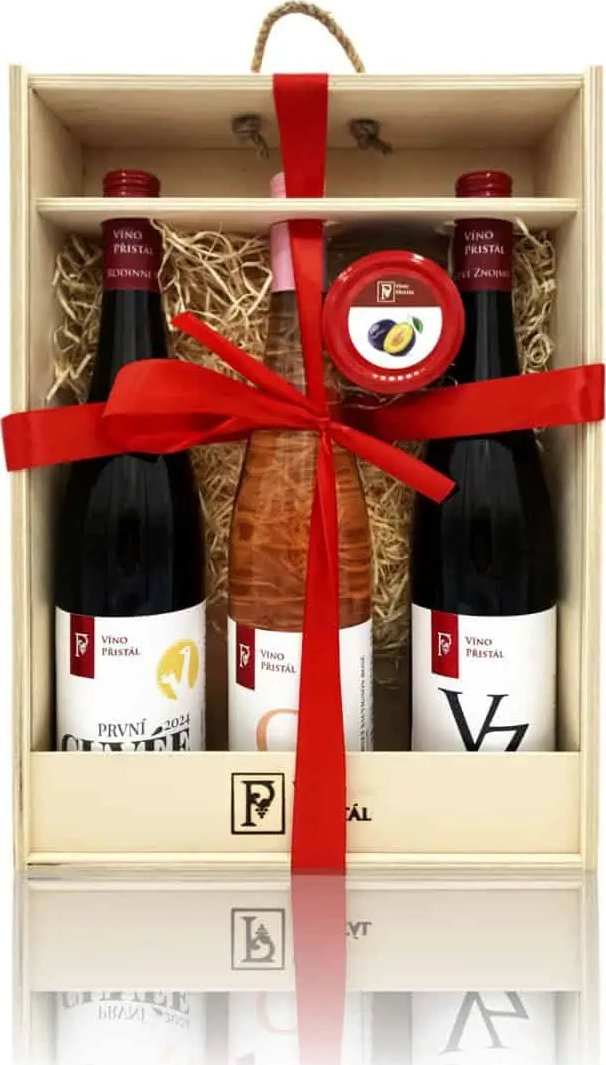 Dárková sada vín KLASIK v dřevěném boxu