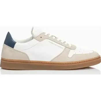 Pánská treková obuv PORSCHE DESIGN Gumsole Sneaker Obuv teniska volnočasová bílobéžová s modrou (Stylové tenisky vyrobené z hladké kůže. Moderní sportovní obuv s lehkou gumovou podrážkou. Vyrobeno v Itálii.)