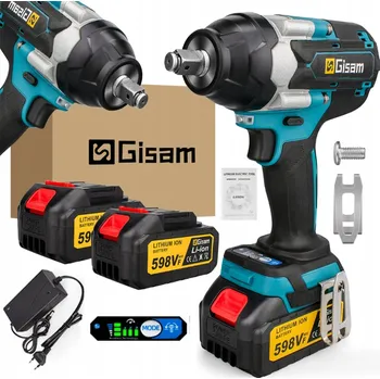 Bezkomutátorový rázový utahovák 1800NM 1/2" klíč na nářadí Sada 2 krabic na přenášení baterií