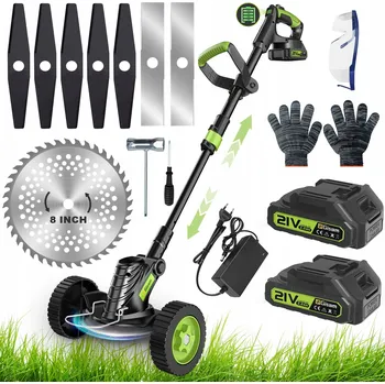 Sekačka Bezuhlíkový elektrický vyžínač zahradní sekačka na trávu s kolečky 2bateriový nůž