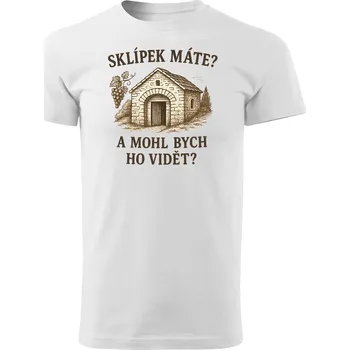 Pánské tričko Grooters Tričko pro milovníky vína - Sklípek máte? Velikost: XS