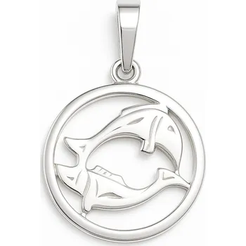 Přívěsek Stříbrný přívěsek zvěrokruh Ryby kolečko