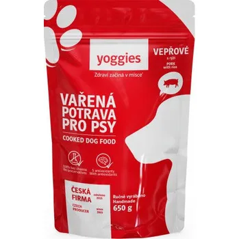 Krmivo pro psa Yoggies vařená potrava pro psy – Vepřová s rýží - 650g