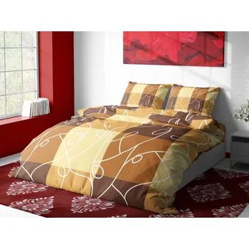 Povlečení Aaryans flanelové povlečení De Luxe Harley hnědé 140x200/70x90cm