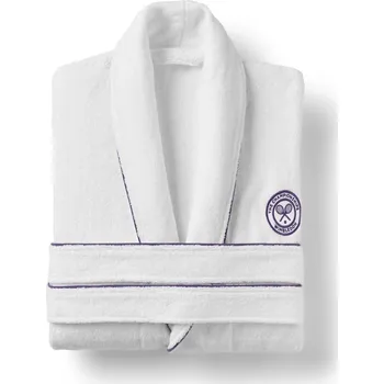Ručník Ručník Wimbledon Cotton Terry Baseline Robe - white/purple Bílý