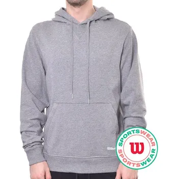Pánská mikina Pánská tenisová mikina Wilson Triblend Hoodie - med heather grey Šedý (XXL)