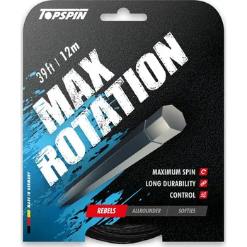 Struna na výplet tenisové rakety Tenisový výplet Topspin Max Rotation (12m) Černý (1.27 mm)