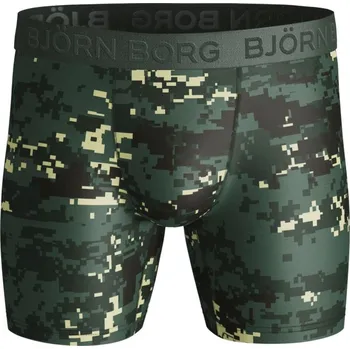 Boxerky Pánské boxerky Björn Borg Shorts Per BB Digital Woodland 1P Zelený (S)