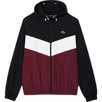 Pánská větrovka Pánská tenisová bunda Lacoste Water Resistant Packaway Zipped Sport - black/gris/bordeaux Černý (XL)