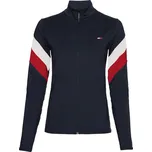 Dámská tenisová mikina Tommy Hilfiger Slim Full Zip Top LS - desert sky/primary red Tyrkysový (XS)