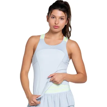 Dámský tenisový top Lucky in Love Steel Going Strong Play On Tank with Bra Šedý (S)