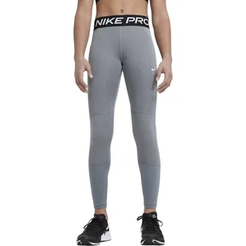 Dívčí oblečení Dívčí tepláky Nike Pro G Tight - carbon hetaher/white Šedý (XL)
