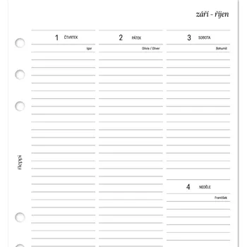 Diář Fleppi Náplň do diáře - Kalendář 2026, T2S vertikální linkovaný (205) Vyberte velikost náplně: Pocket