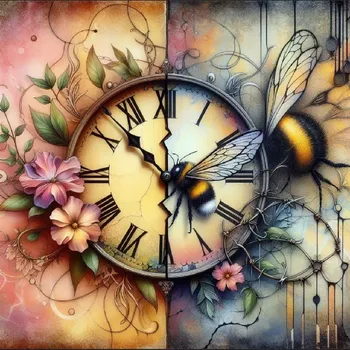 Látkový panel - Ciferník, motýl - MO-91 Velikost: 15x15cm, Materiál: Bavlna