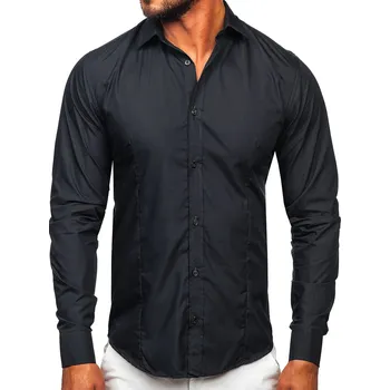 Pánská košile Grafitová pánská elegantní košile s dlouhým rukávem Bolf 1703 - XL