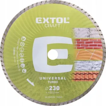 Řezný kotouč Diamantový turbo řezací kotouč Extol Craft (108855), 230 x 22,2 mm, řezání za sucha i za mokra