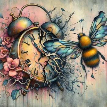 Látkový panel - Ciferník, motýl - MO-89 Velikost: 40x40cm, Materiál: Teplákovina nepočesaná