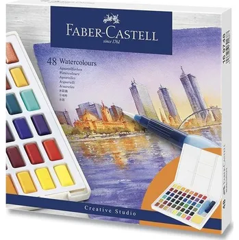 Vodová barva Faber - Castell Vodové barvy s paletou 48 ks