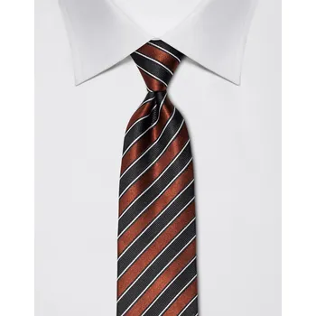 Kravata Vincenzo Boretti hedvábná kravata 21975 - hnědá proužek