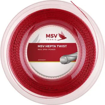 Struna na výplet tenisové rakety Tenisový výplet MSV Hepta Twist (200 m) - red Červený (1.15 mm)