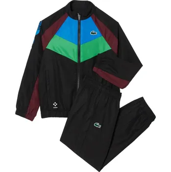 Tepláková souprava pro mladé Lacoste Tennis x Daniil Medvedev - black/blue/green/bordeaux Černý (124 cm)