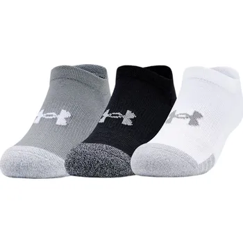 Pánské ponožky Ponožky Under Armour Youth HeatGear No Show Socks 3P - steel/white Vícebarevný (31,5-36,5)