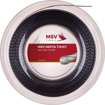 Struna na výplet tenisové rakety Tenisový výplet MSV Hepta Twist (200 m) - anthracite Černý (1.15 mm)