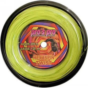 Struna na výplet tenisové rakety Tenisový výplet Pro's Pro Hexaspin Twist (200 m) Zelený (1.20 mm)