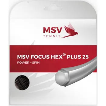 Struna na výplet tenisové rakety Tenisový výplet MSV Focus Hex Plus 25 (12 m) - black Černý (1.30 mm)