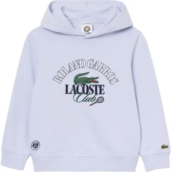 Chlapecká mikina Chlapecká mikina Lacoste Roland Garros Edition Embroidered Pique Sweatshirt - light blue Modrý (128 cm)